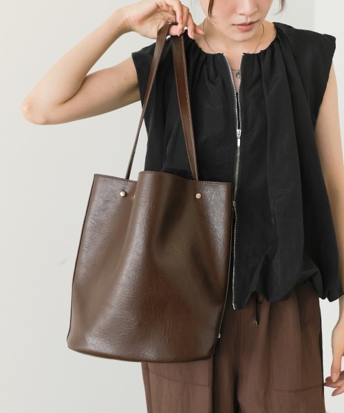 Bab(バブ)の「サークル型トートBAG(トートバッグ・レディース・ブラウン/ブラック・ONESIZE)」の3枚目の写真