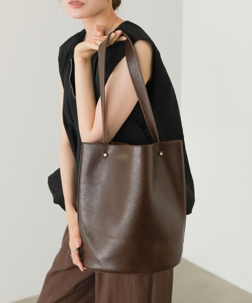 Bab(バブ)の「サークル型トートBAG(トートバッグ・レディース・ブラウン/ブラック・ONESIZE)」の4枚目の写真