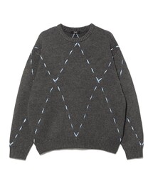 モール糸 ダイヤステッチ プルオーバーニット