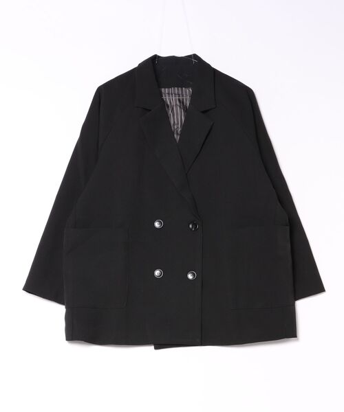 MAGASIN DE MODE Chou Chou(マガジンデモードシュシュ)の「【MAGASIN DE MODE Chou Chou】ダブルブレストジャケット SNF(テーラードジャケット・レディース・ブラック/ベージュ・FREE)」の1枚目の写真