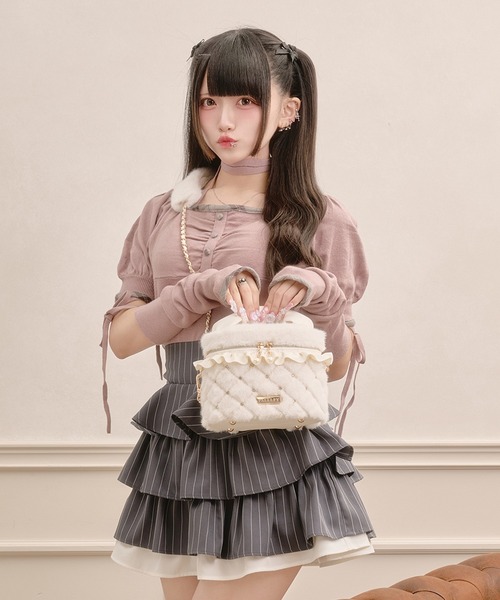 Pal elfy(パルエルフィー)の「ビジュー付きファーバニティバッグ(ショルダーバッグ・レディース・アイボリー/ブラック/ピンク・フリー)」の5枚目の写真