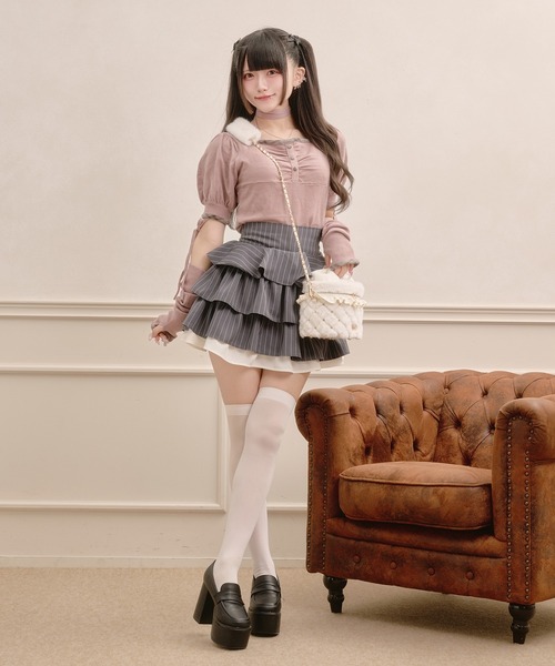 Pal elfy(パルエルフィー)の「ビジュー付きファーバニティバッグ(ショルダーバッグ・レディース・アイボリー/ブラック/ピンク・フリー)」の8枚目の写真