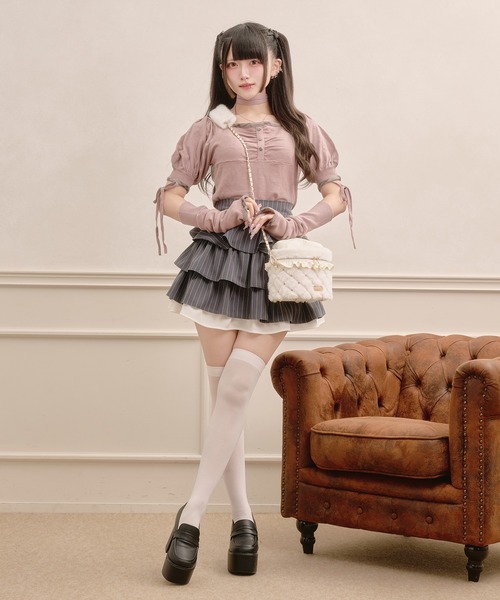 Pal elfy(パルエルフィー)の「ビジュー付きファーバニティバッグ(ショルダーバッグ・レディース・アイボリー/ブラック/ピンク・フリー)」の9枚目の写真