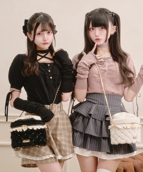 Pal elfy(パルエルフィー)の「ビジュー付きファーバニティバッグ(ショルダーバッグ・レディース・アイボリー/ブラック/ピンク・フリー)」の18枚目の写真