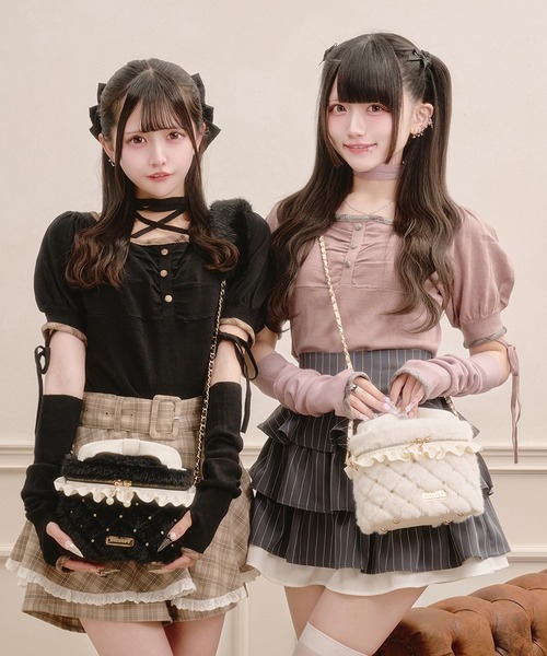 Pal elfy(パルエルフィー)の「ビジュー付きファーバニティバッグ(ショルダーバッグ・レディース・アイボリー/ブラック/ピンク・フリー)」の20枚目の写真