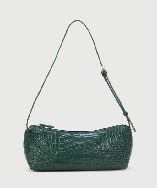LA MARGE(ラマージ)の「【LA MARGE】 クロコ型押し ワンハンドル ショルダーバッグ(ショルダーバッグ・レディース・グリーン/ダークブラウン・FREE)」の2枚目の写真