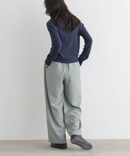 for/c（フォーシー）の「コットン100クルーネックトップス【サスティナブル】（ニット/セーター・レディース・オフホワイト/ネイビー/パープル/ブラック/グリーン・LL/L/M）」の21枚目の写真