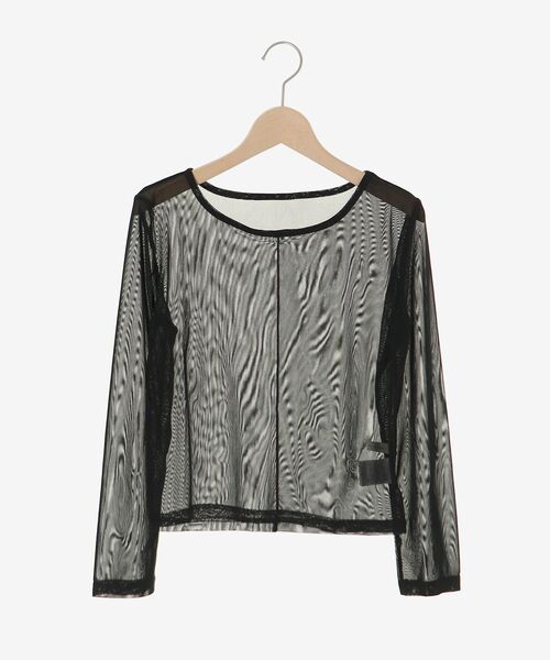 MAJESTIC LEGON(マジェスティックレゴン)の「チュールシアートップス(Tシャツ/カットソー・レディース・アイボリー/ホワイト系その他2/ブラック系その他/ブラック・MEDIUM)」の15枚目の写真