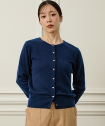 カシミヤクルーネックカーディガン