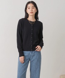 カシミヤクルーネックカーディガン