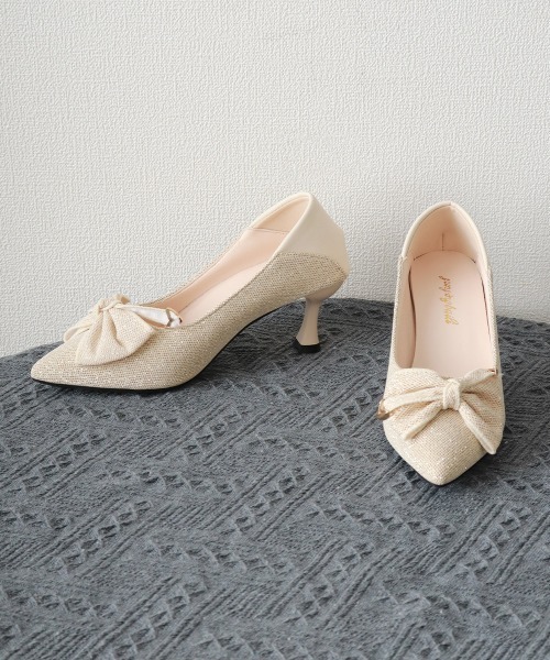 Miniministore(ミニミニストア)の「リボンパンプス 美脚 ポインテッドトゥ靴(パンプス・レディース・ベージュ/ブラック・25.0cm/24.5cm/24.0cm/23.5cm/23.0cm/22.5cm)」の13枚目の写真