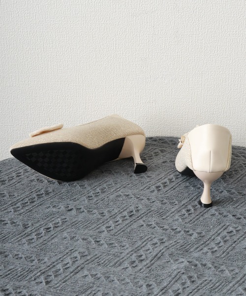 Miniministore(ミニミニストア)の「リボンパンプス 美脚 ポインテッドトゥ靴(パンプス・レディース・ベージュ/ブラック・25.0cm/24.5cm/24.0cm/23.5cm/23.0cm/22.5cm)」の14枚目の写真