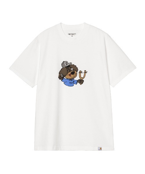 Carhartt WIP(カーハートダブリューアイピー)の「Carhartt WIP S/S SLINGSHOT T-SHIRT(カーハートワークインプログレス S/S スリングショット Tシャツ)(Tシャツ/カットソー・メンズ・Black/White・SMALL/MEDIUM/LARGE/X-LARGE)」の3枚目の写真