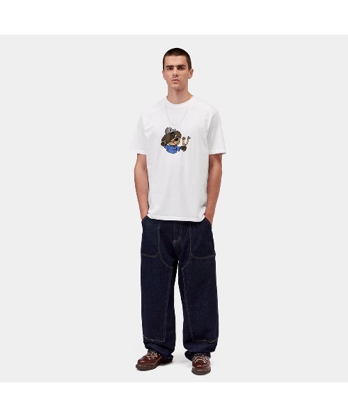 Carhartt WIP(カーハートダブリューアイピー)の「Carhartt WIP S/S SLINGSHOT T-SHIRT(カーハートワークインプログレス S/S スリングショット Tシャツ)(Tシャツ/カットソー・メンズ・Black/White・SMALL/MEDIUM/LARGE/X-LARGE)」の6枚目の写真