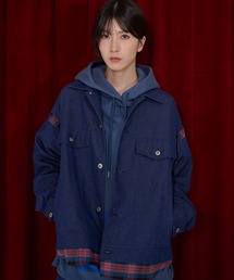 Nora Lily（ノラリリー）の「【Nora Lily】Check Switch Denim Blouson（デニムジャケット）」