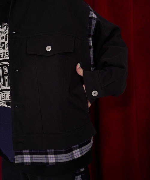 Nora Lily(ノラリリー)の「【Nora Lily】Check Switch Denim Blouson(デニムジャケット・レディース・ボルドー/インディゴブルー/ブラック・MEDIUM/SMALL)」の8枚目の写真