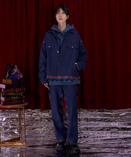 Nora Lily(ノラリリー)の「【Nora Lily】Check Switch Denim Blouson(デニムジャケット・レディース・ボルドー/インディゴブルー/ブラック・MEDIUM/SMALL)」の14枚目の写真