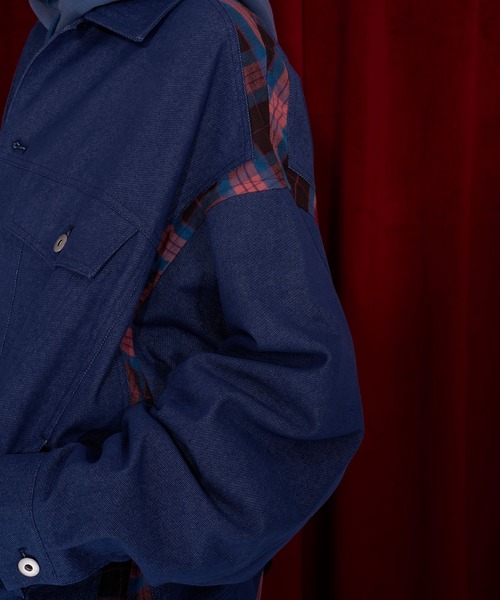 Nora Lily(ノラリリー)の「【Nora Lily】Check Switch Denim Blouson(デニムジャケット・レディース・ボルドー/インディゴブルー/ブラック・MEDIUM/SMALL)」の19枚目の写真