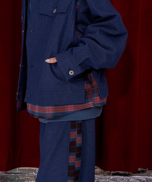 Nora Lily(ノラリリー)の「【Nora Lily】Check Switch Denim Blouson(デニムジャケット・レディース・ボルドー/インディゴブルー/ブラック・MEDIUM/SMALL)」の20枚目の写真