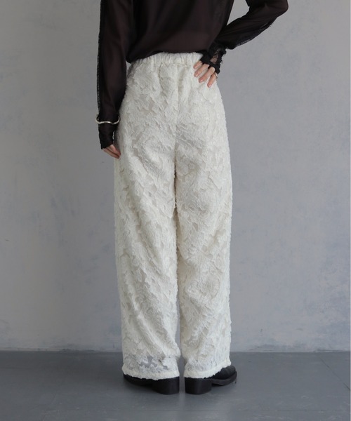 &g'aime(アンジェム)の「【&g'aime 】ジャガードワイドパンツ Jacquard Wide Pants(スラックス・レディース・ブラック/ホワイト・FREE)」の6枚目の写真