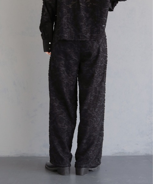 &g'aime(アンジェム)の「【&g'aime 】ジャガードワイドパンツ Jacquard Wide Pants(スラックス・レディース・ブラック/ホワイト・FREE)」の14枚目の写真