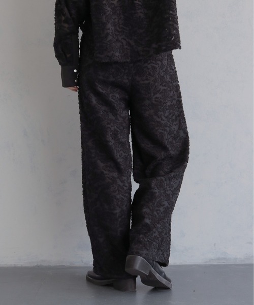 &g'aime(アンジェム)の「【&g'aime 】ジャガードワイドパンツ Jacquard Wide Pants(スラックス・レディース・ブラック/ホワイト・FREE)」の15枚目の写真