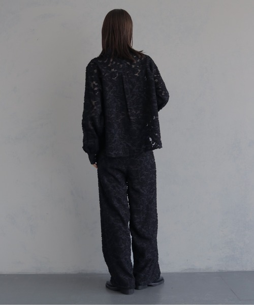 &g'aime(アンジェム)の「【&g'aime 】ジャガードワイドパンツ Jacquard Wide Pants(スラックス・レディース・ブラック/ホワイト・FREE)」の20枚目の写真