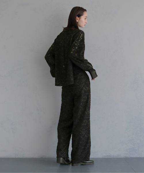 &g'aime(アンジェム)の「【&g'aime 】ジャガードワイドパンツ Jacquard Wide Pants(スラックス・レディース・ブラック/ホワイト・FREE)」の19枚目の写真
