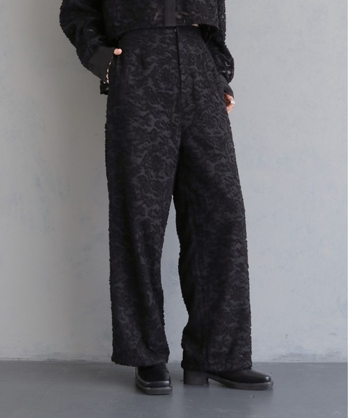 &g'aime(アンジェム)の「【&g'aime 】ジャガードワイドパンツ Jacquard Wide Pants(スラックス・レディース・ブラック/ホワイト・FREE)」の12枚目の写真