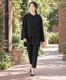 prendre la joie（プレンドレラジョア）の「ノーカラーパンツスーツ ブラックフォーマル 3点セット ジェンダーレス（スーツセット）」