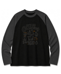 アドベンチャーキャンプ オーバーサイズ ラグラン長袖Tシャツ ブラック