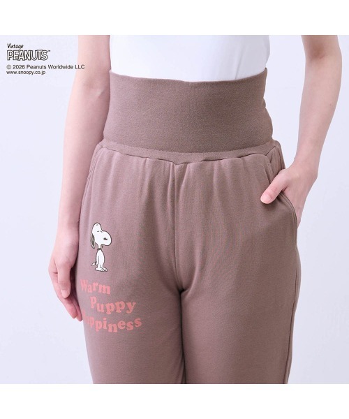 PEANUTS（ピーナッツ）の「腹巻付き裏ボアルームパンツ「スヌーピー」（その他パンツ・レディース・ブラック/モカ・S/M/L/LL/3L）」の13枚目の写真