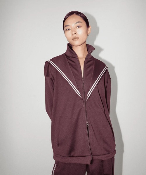POOLDE(プールデ)の「Naval Track Jacket(ジャージ・レディース・ネイビー/ワインレッド・FREE)」の1枚目の写真