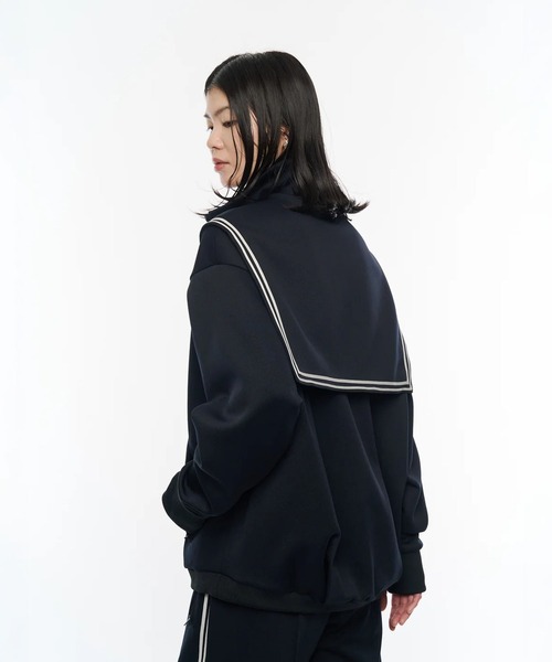 POOLDE(プールデ)の「Naval Track Jacket(ジャージ・レディース・ネイビー/ワインレッド・FREE)」の3枚目の写真