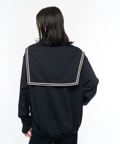 POOLDE(プールデ)の「Naval Track Jacket(ジャージ・レディース・ネイビー/ワインレッド・FREE)」の6枚目の写真