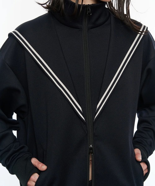 POOLDE(プールデ)の「Naval Track Jacket(ジャージ・レディース・ネイビー/ワインレッド・FREE)」の9枚目の写真
