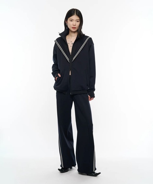 POOLDE(プールデ)の「Naval Track Jacket(ジャージ・レディース・ネイビー/ワインレッド・FREE)」の14枚目の写真