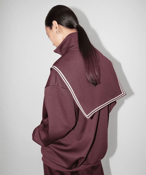 POOLDE(プールデ)の「Naval Track Jacket(ジャージ・レディース・ネイビー/ワインレッド・FREE)」の18枚目の写真