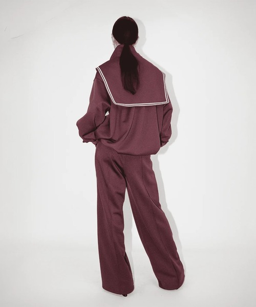 POOLDE(プールデ)の「Naval Track Jacket(ジャージ・レディース・ネイビー/ワインレッド・FREE)」の19枚目の写真