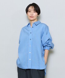 リヨセルポリストライプシャツブラウス