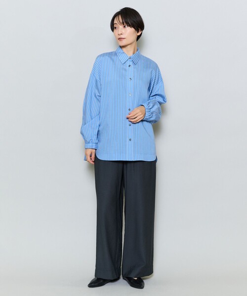 MOGA(モガ)の「リヨセルポリストライプシャツブラウス(シャツ/ブラウス・レディース・サックスブルー/イエロー・2)」の13枚目の写真
