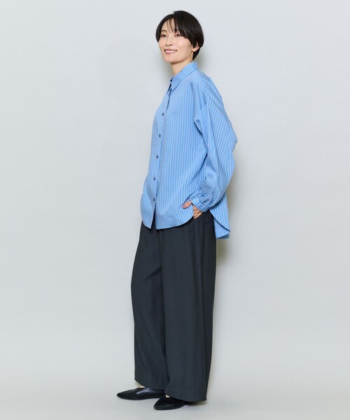 MOGA(モガ)の「リヨセルポリストライプシャツブラウス(シャツ/ブラウス・レディース・サックスブルー/イエロー・2)」の14枚目の写真