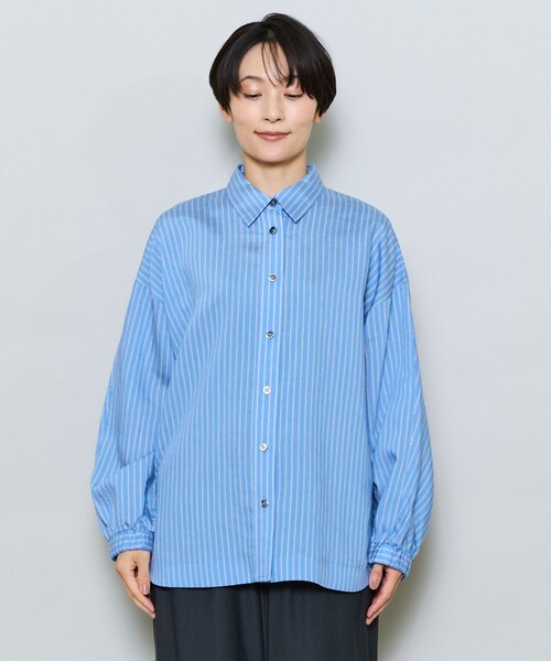 MOGA(モガ)の「リヨセルポリストライプシャツブラウス(シャツ/ブラウス・レディース・サックスブルー/イエロー・2)」の15枚目の写真