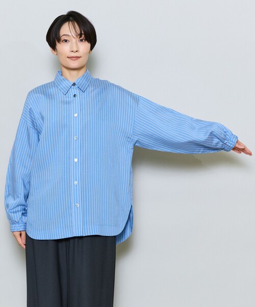 MOGA(モガ)の「リヨセルポリストライプシャツブラウス(シャツ/ブラウス・レディース・サックスブルー/イエロー・2)」の18枚目の写真