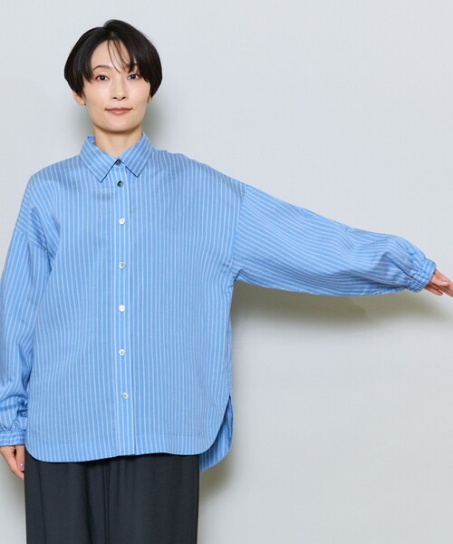 MOGA(モガ)の「リヨセルポリストライプシャツブラウス(シャツ/ブラウス・レディース・サックスブルー/イエロー・2)」の19枚目の写真