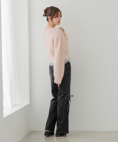 Heather(ヘザー)の「ランジェリーレース起毛カーディガン 1094182(カーディガン/ボレロ・レディース・ブルー/ピンク/オフホワイト/グレー・FREE)」の20枚目の写真