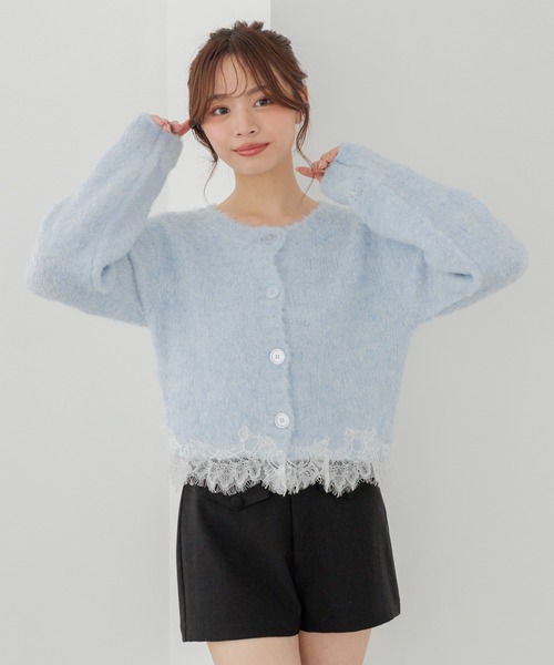 Heather(ヘザー)の「ランジェリーレース起毛カーディガン 1094182(カーディガン/ボレロ・レディース・ブルー/ピンク/オフホワイト/グレー・FREE)」の21枚目の写真