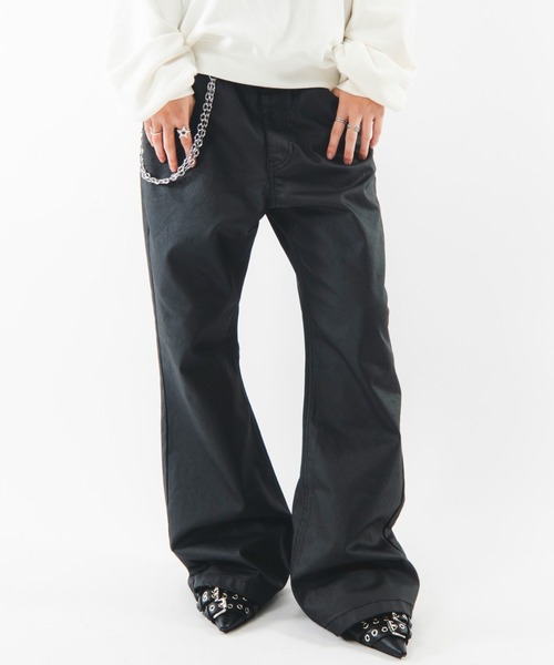 SHORT ROUND（ショートラウンド）の「SHORT ROUND/【26年秋冬新作】コ-ティングフレアデニムパンツ（デニムパンツ・メンズ・ブラック系3・LARGE/MEDIUM）」の2枚目の写真