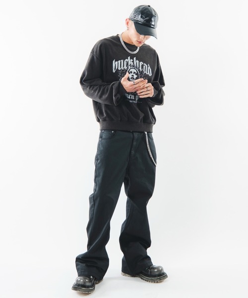 SHORT ROUND（ショートラウンド）の「SHORT ROUND/【26年秋冬新作】コ-ティングフレアデニムパンツ（デニムパンツ・メンズ・ブラック系3・LARGE/MEDIUM）」の3枚目の写真