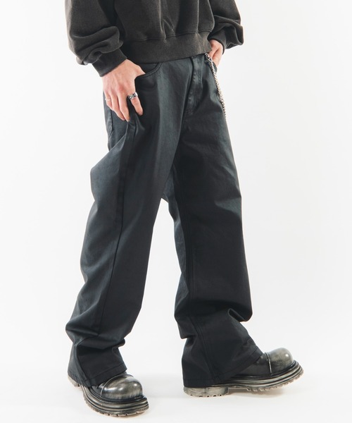 SHORT ROUND（ショートラウンド）の「SHORT ROUND/【26年秋冬新作】コ-ティングフレアデニムパンツ（デニムパンツ・メンズ・ブラック系3・LARGE/MEDIUM）」の9枚目の写真